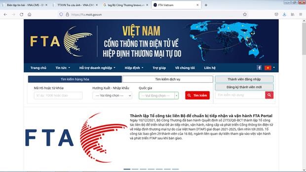 Création d un groupe de travail pour exploiter le portail des accords de libre-échange